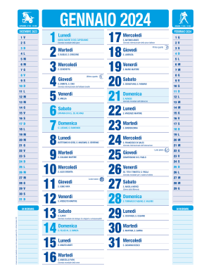 Calendario Olandese Cyan/Blu