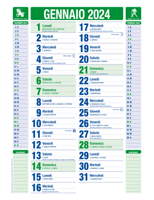 Calendario Olandese Verde/Blu